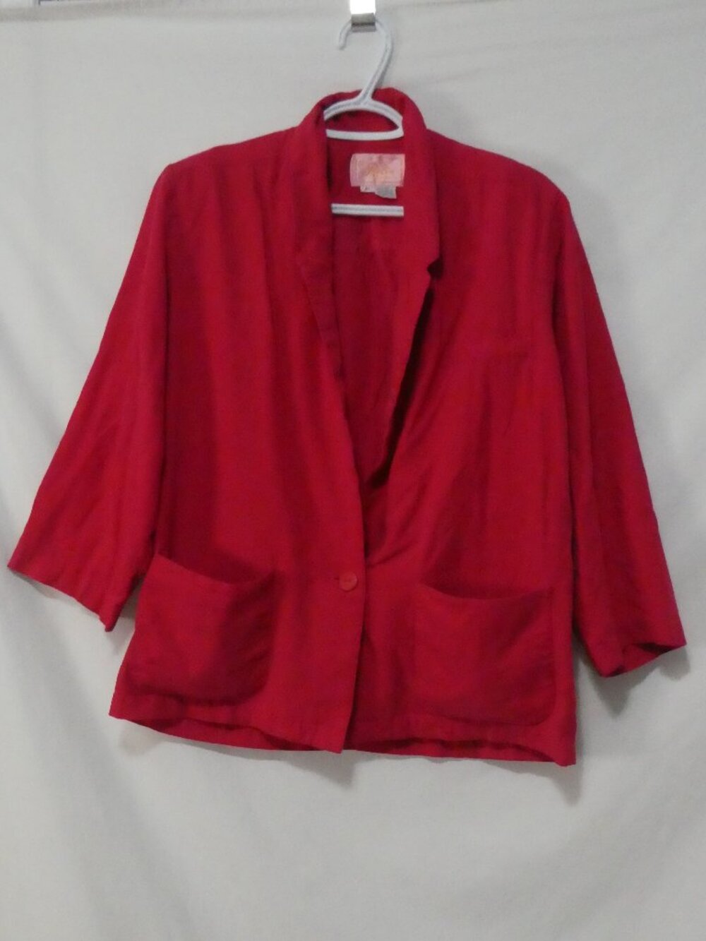 Vintage RELIN OF SAN FRANCISCO  Red Oversized Silk Blazer - XL Extra Large